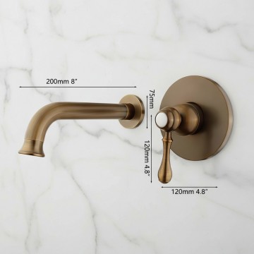 Badique donker bronzen inbouw kraan landelijk 1