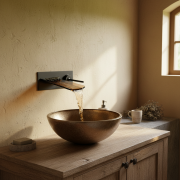 Badique olie bronzen watervalkraan inbouw kraan 3