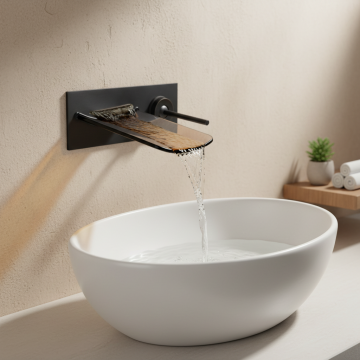 Badique olie bronzen watervalkraan inbouw kraan 5
