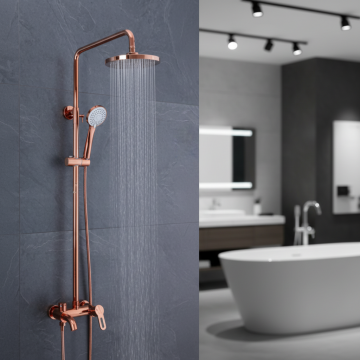 Badique rose gouden opbouw doucheset 2