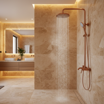 Badique rose gouden opbouw doucheset 5