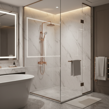 Badique rose gouden opbouw doucheset 6