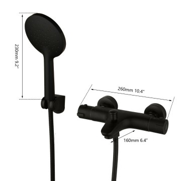 Badkraan zwart met handdouche