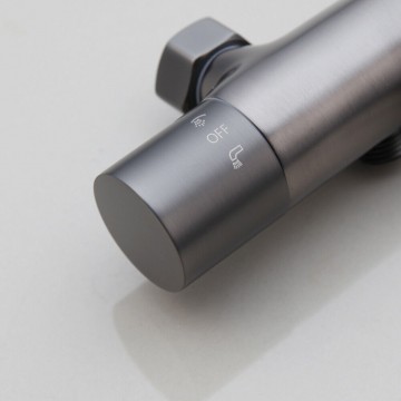 Bediening gun metal thermostatische badkraan met handdouche