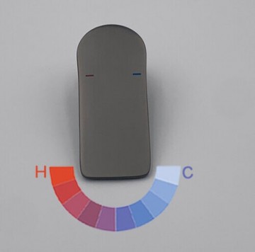 Bedieningshendel gun metal inbouw wandkraan