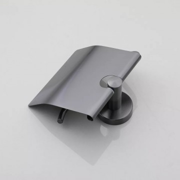 Bovenaanzicht gunmetal wc rol houder