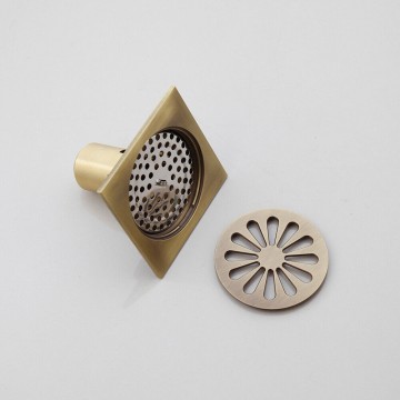 Bronskleurig doucheputje met sifon b553