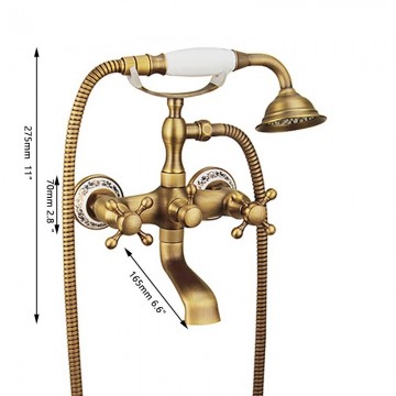 Bronskleurige badkraan landelijke uitstraling afmetingen