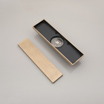 Bronskleurige douchegoot met stankafsluiter