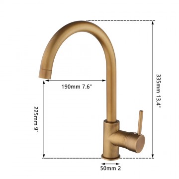 Bronskleurige keuken kraan 0