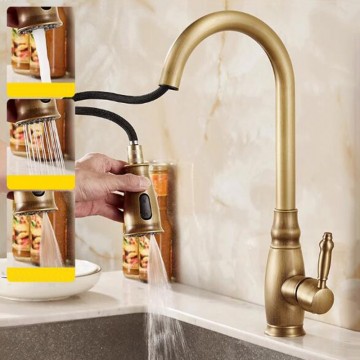 Bronskleurige keukenkraan landelijke stijl 2