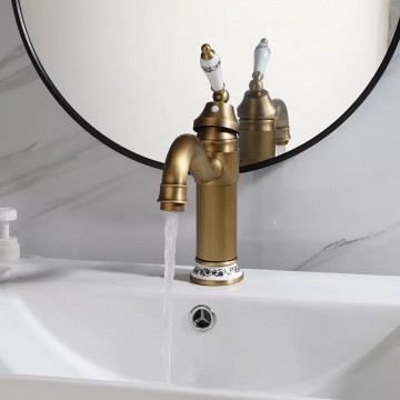 Bronskleurige mengkraan wastafelkraan