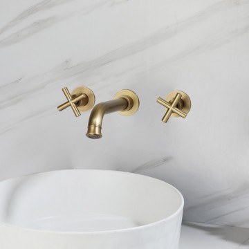 Bronskleurige muurkraan landelijke stijl mengkraan 11