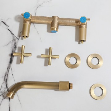 Bronskleurige muurkraan landelijke stijl mengkraan 3