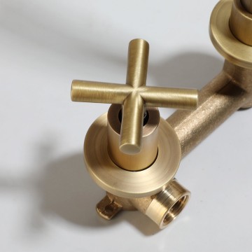 Bronskleurige muurkraan landelijke stijl mengkraan 6