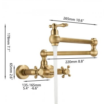 Bronskleurige muurkraan mengkraan landelijk 4