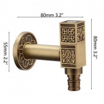 Bronskleurige muurkraantje hoekstopkraan 2
