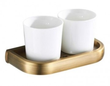 Bronskleurige tandenborstel houder b494