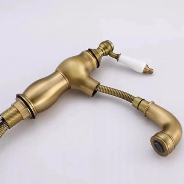 Bronskleurige uittrekbare mengkraan sproeikop 7