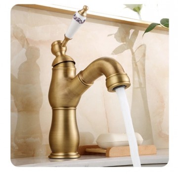 Bronskleurige wastafelkraan elegant mengkraan 2