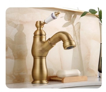 Bronskleurige wastafelkraan elegant mengkraan 3