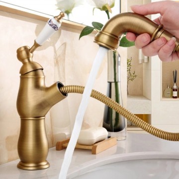 Bronskleurige wastafelkraan elegant mengkraan 4