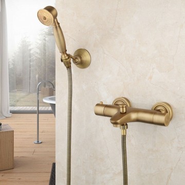 Bronzen badkraan thermostaat