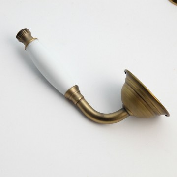 Bronzen handdouche met wit handvat