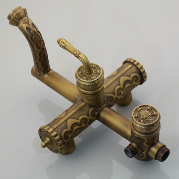 Bronzen kraan voor bronzen sierlijke opbouw douche 0