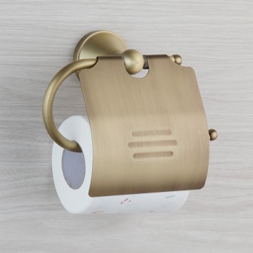 Bronzen toilet rol houder