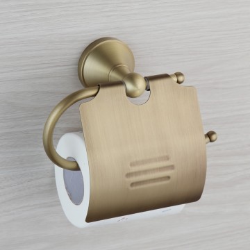 Bronzen toiletrol houder