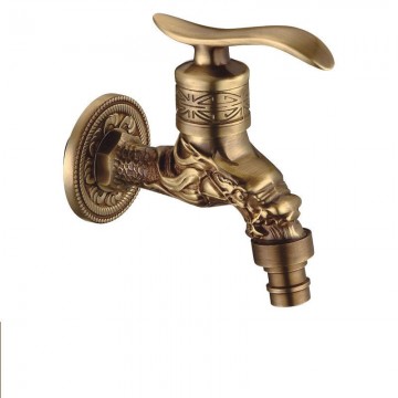 Bronzen wasmachine kraan