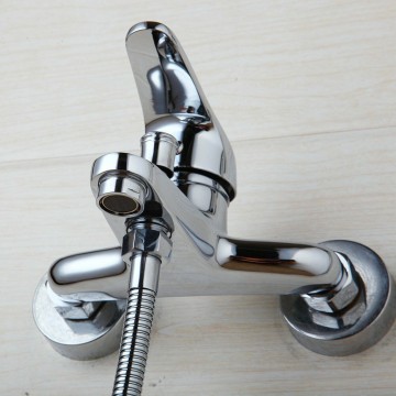 Chroom bad kraan met handdouche