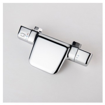 Chroom badkraan thermostatisch met glijstang 9