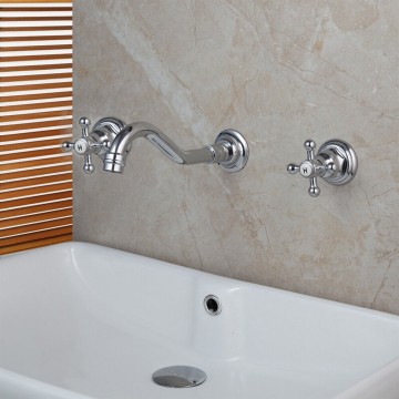 Chroom muurkraan elegant