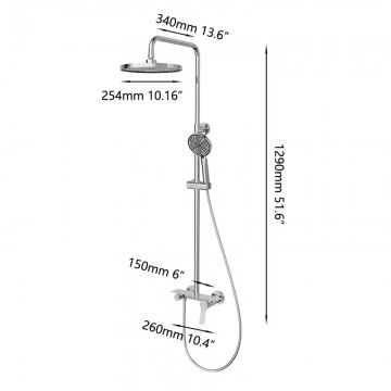 Chroom opbouw regendouche mengkraan 2