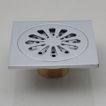 Chroom vloerput met stankafsluiter