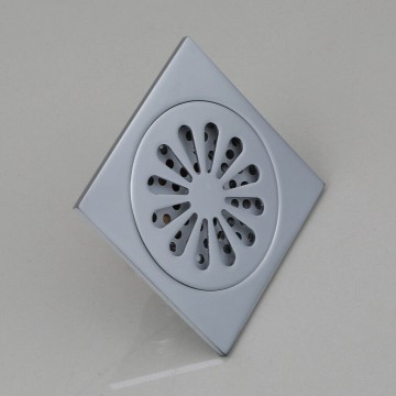 Chroom vloerput onder aansluiting