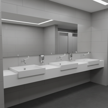 Chroom wandkraan elleboog bediening koud water 3