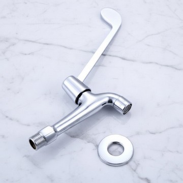 Chroom wandkraan elleboog bediening koud water 6