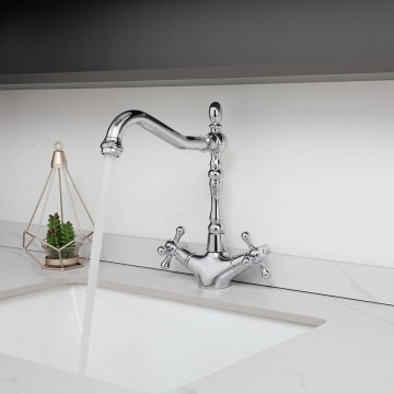 Chroom wastafelkraan 1