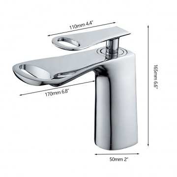 Chroom wastafelkraan keramische schijven 2