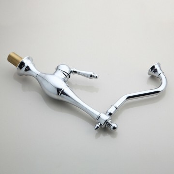 Chroom wastafelkraan mengkraan hoog model