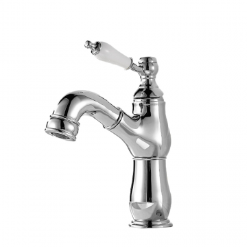 Chroom wastafelkraan met uittrekbare uitloop 1