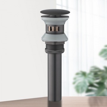 Click afvoer gun metal met overloop functie