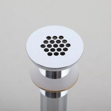 Close up afvoer chroom altijd open