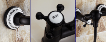 Close up olie brons kraan