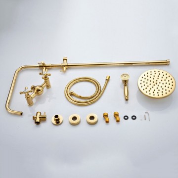 Compleet goudkleurige douche