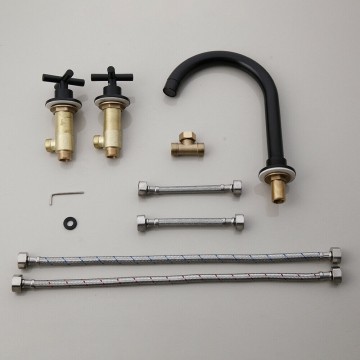 Complete set 3 gats zwarte kraan