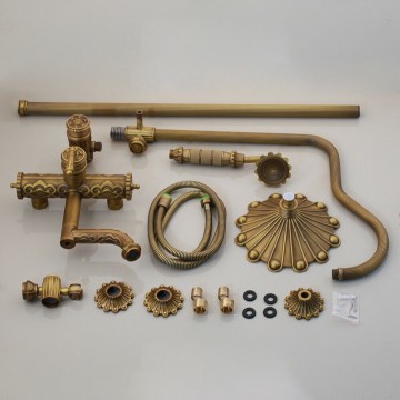 Complete set bronzen douche opbouw